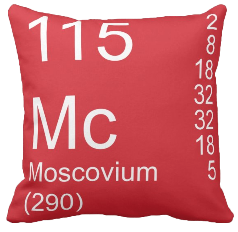 Red Moscovium Element Pillow