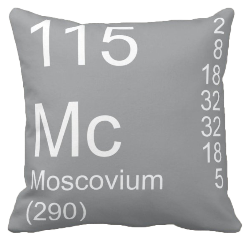 Gray Moscovium Element Pillow