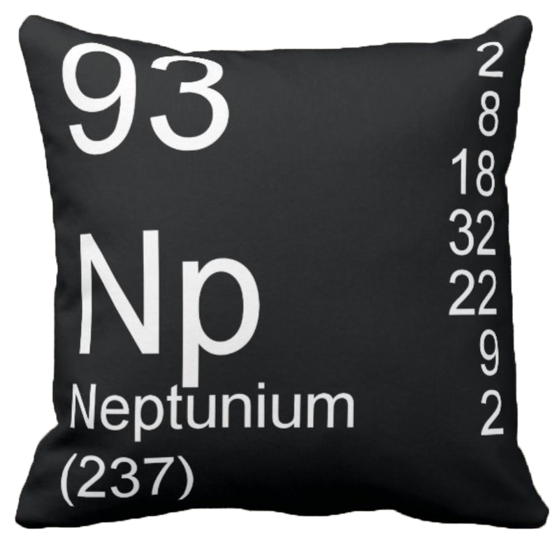 Black Neptunium Element Pillow