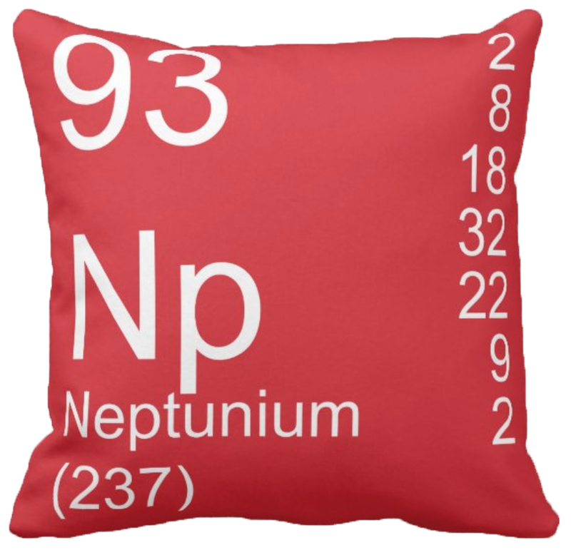 Red Neptunium Element Pillow