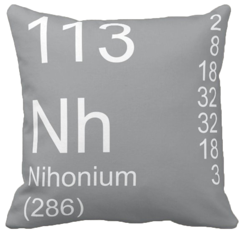Gray Nihonium Element Pillow