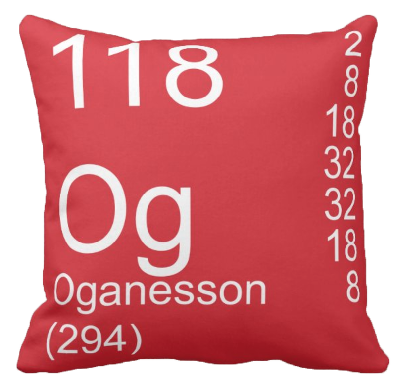 Red Oganesson Element Pillow
