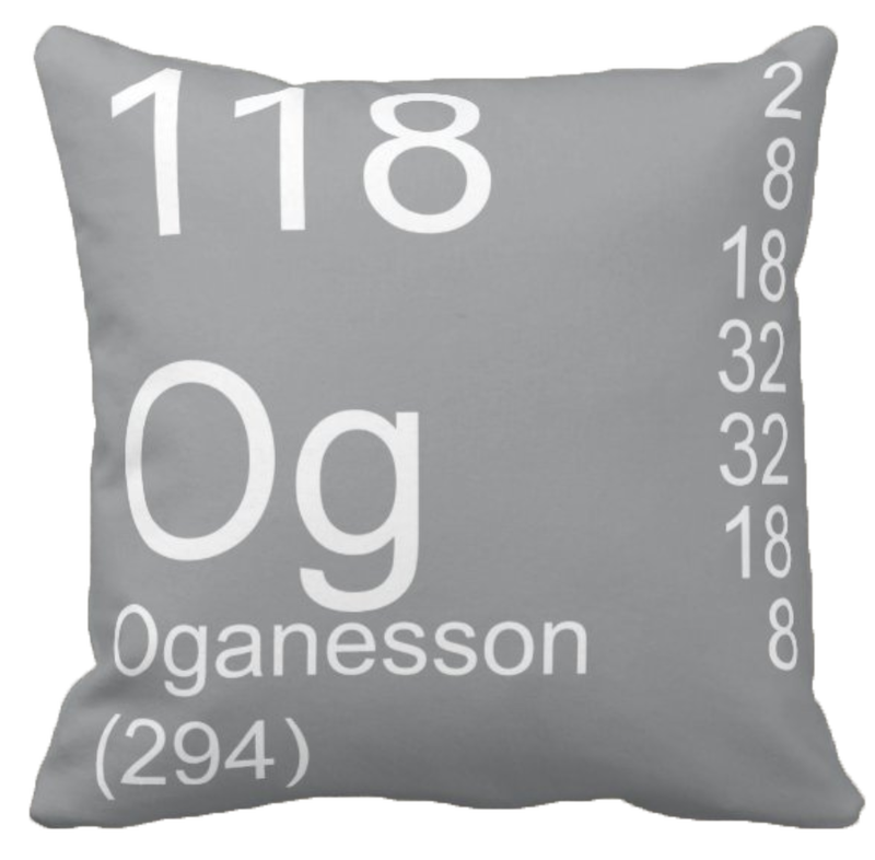 Gray Oganesson Element Pillow