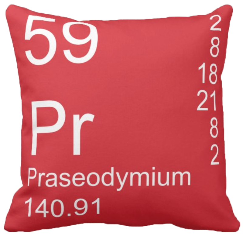 Red Praseodymium Element Pillow