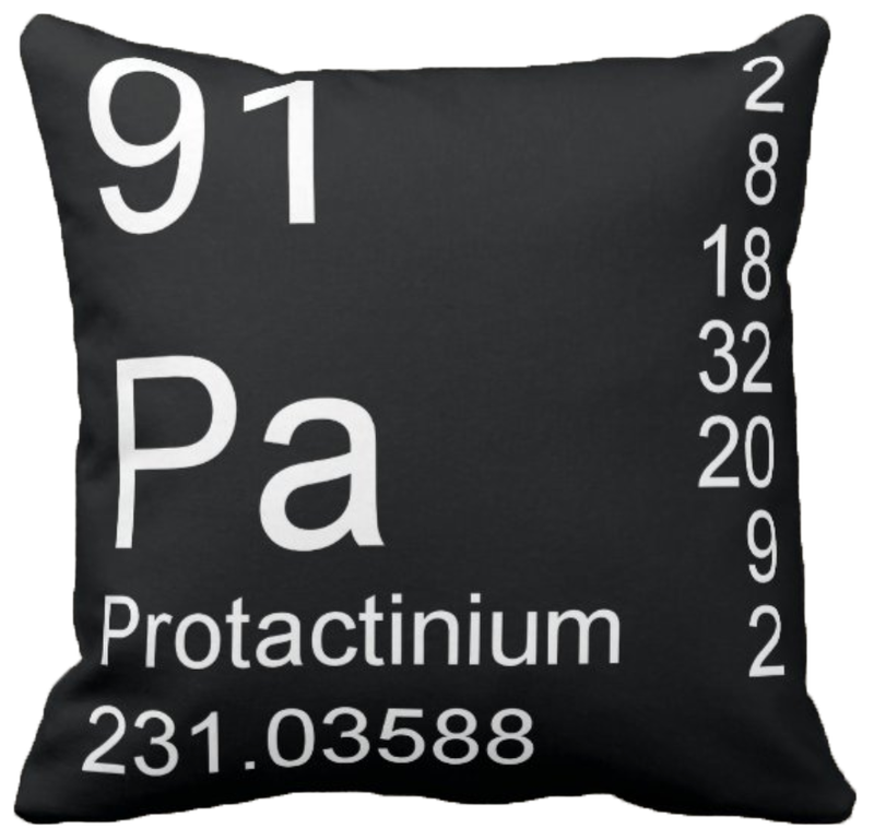 Black Protactinium Element Pillow