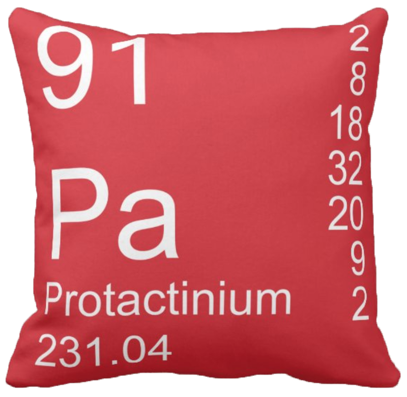 Red Protactinium Element Pillow