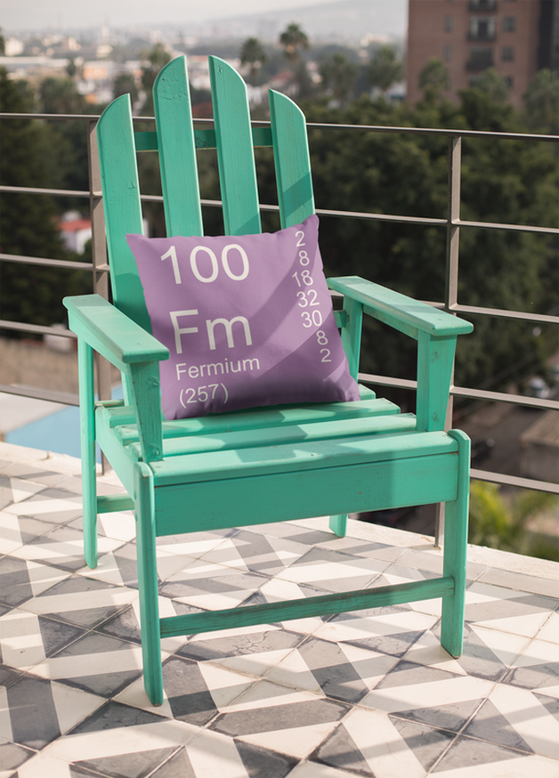 Lilac Fermium Element Pillow on Outdoor Chair