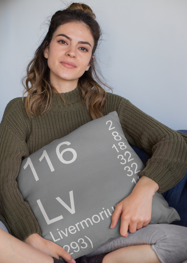 Gray Livermorium Element Pillow Held by Girl