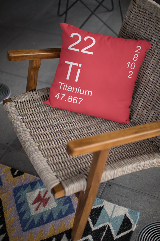 Red Titanium Element Pillow on Chair