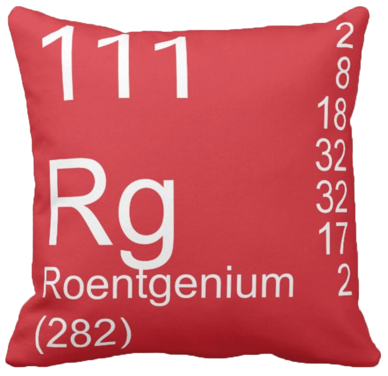 Red Roentgenium Element Pillow