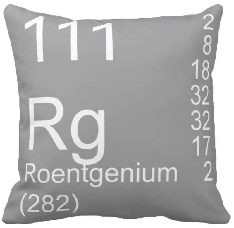 Gray Roentgenium Element Pillow