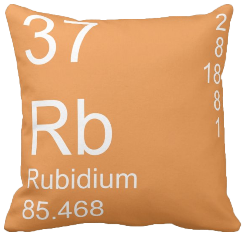 Orange Rubidium Element Pillow
