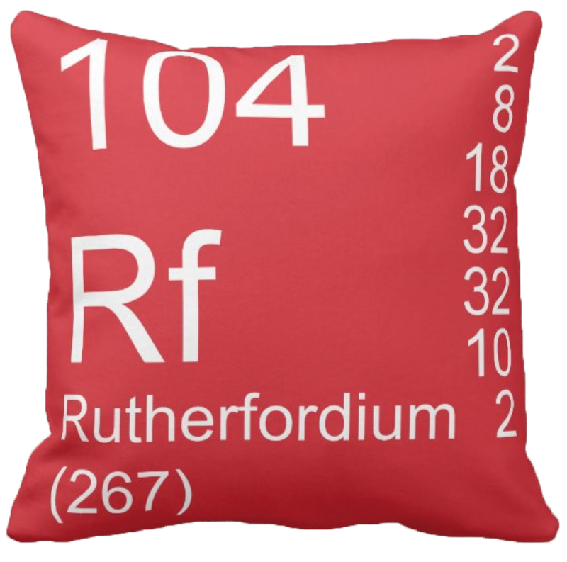 Red Rutherfordium Element Pillow