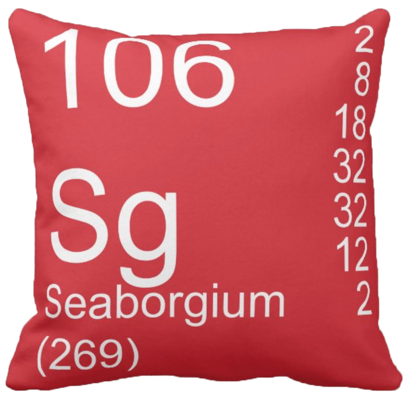Red Seaborgium Element Pillow