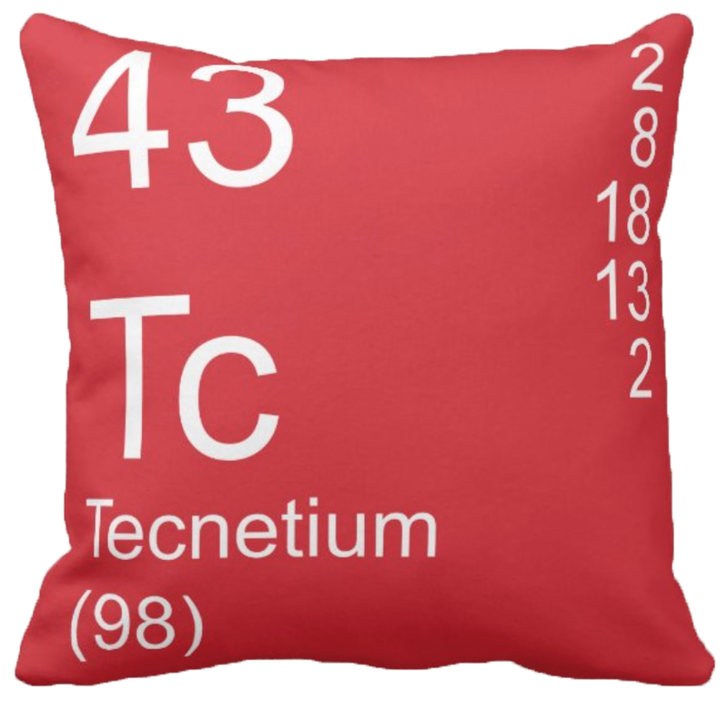 Red Technetium Element Pillow