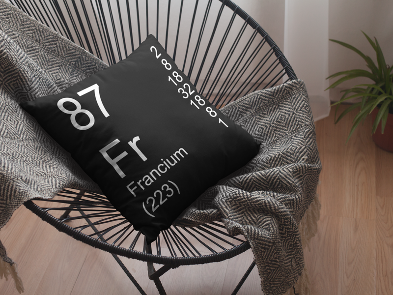 Black Francium Pillow in Modern Chair
