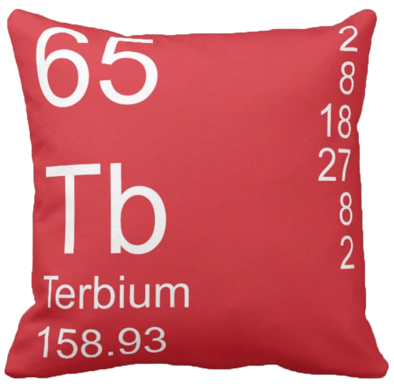 Red Terbium Element Pillow