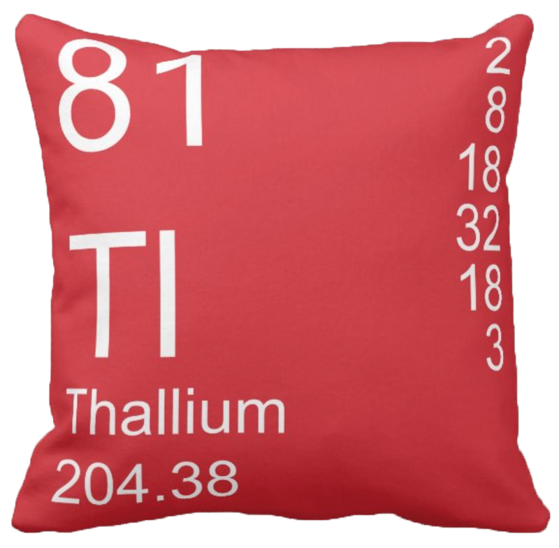 Red Thallium Element Pillow