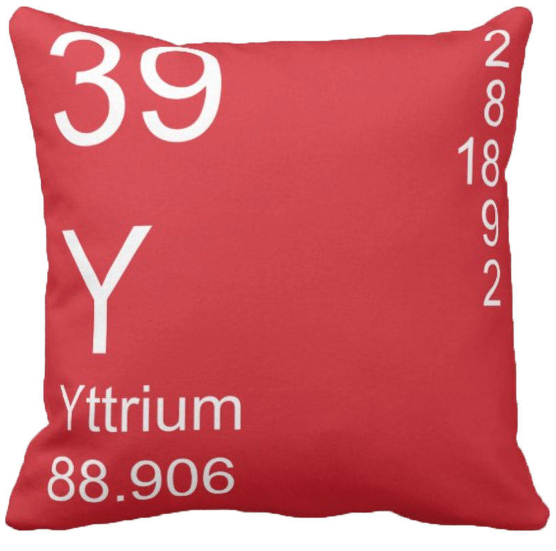 Red Yttrium Element Pillow